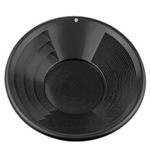 SE 12 Inch Gold Panning Pan - Dual Riffles for Easier Mining and Prospecting, Black