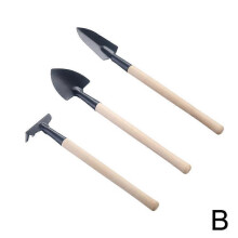 (S, D) Flower Pots Multifunctional Wooden Handle Small Rake Shovel Garden Shovel Spade
