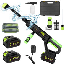 Bilivry Cordless Pressure Washer, Battery Pressure Jet Washer Portable Power Washer 28 Bar/406 PSI with 2 Pack Battery, Tap Connector, 6 In 1 Nozzle,