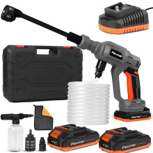 Fexrror Brushless Cordless Pressure Washer, 6-in-1 Spray Nozzles, 3 Speed Adjustment, Max 52Bar, 2x2000 mAh Battery Powered Pressure Washer, 5M/16.4FT