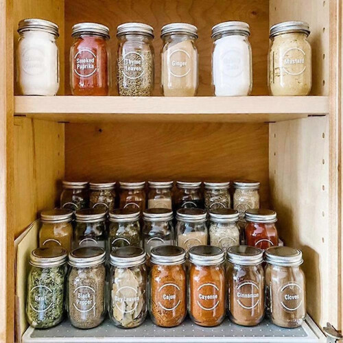 144pcs/8 sheets Labels Kitchen Food Container Bottle Jar 1