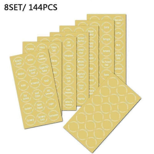144pcs/8 sheets Labels Kitchen Food Container Bottle Jar