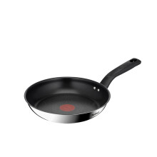 Tefal Titanium Max 24cm Stainless Steel Frying Pan, Long Lasting Non Stick, Smart Cooking Signal Technology - Suitable for All Hobs + Induction