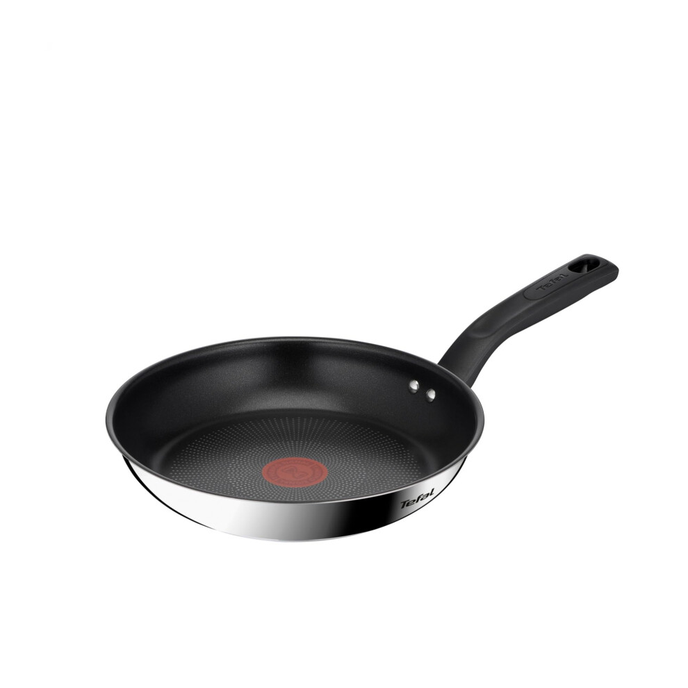 Tefal Titanium Max 24Cm Stainless Steel Frying Pan, Long Lasting Non Stick, Smart Cooking Signal Technology - Suitable For All Hobs + Induction