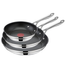 TEFAL Jamie Oliver Cook Smart Pan Set 20/24/28 cm, E310S3, Safe Titanium 2 x Non-Stick Coating, Thermo-Signal, Thermo-Fusion Integral Induction