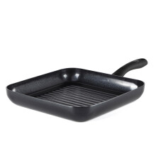 GreenChef Diamond Healthy Ceramic Non-Stick 28 cm Griddle Pan, PFAS-Free, Induction Suitable, Oven Safe up to 160?C, Black