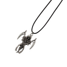 Zac's Alter Ego Grim Reaper Skeleton with Scythes Corded Necklace