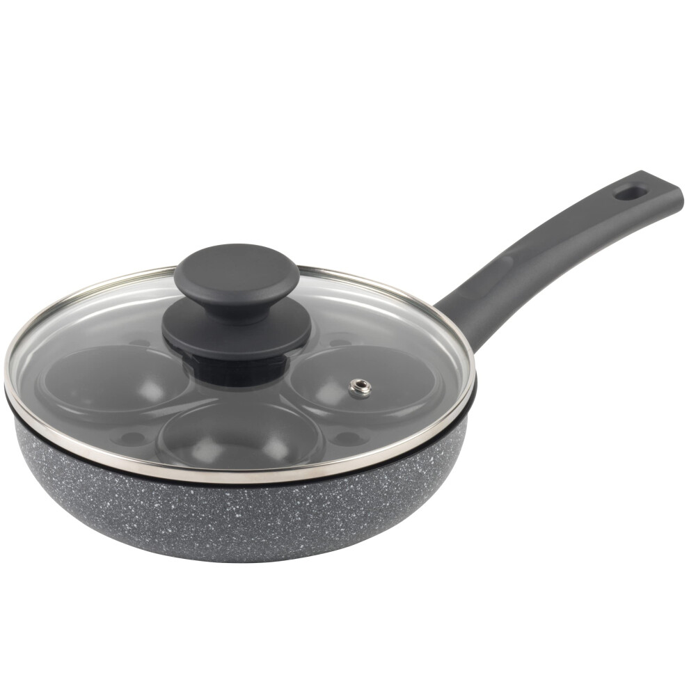 Salter Bw09339ar Easypour Egg Pan, Marblestone Collection, Non-Stick Cookware, Pfoa Free, Induction Suitable, Removable Egg Poaching Tray And Cups,