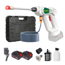 T TOVIA Cordless Pressure Washer for MAKITA 18V LXT Battery, 363PSI Portable Power Cleaner with 0? & 40? Nozzle, 2 Pack 21V Batteries, Handheld Washer