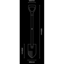 Black Steel Shovel ADA Extended Maximus Metal Detector