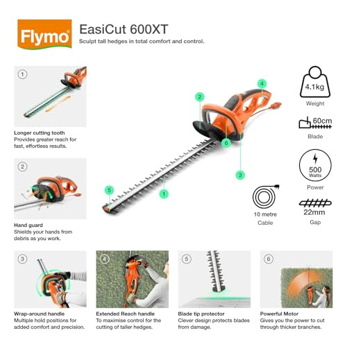 Flymo Flymo EasiCut 600XT Electric Hedge Trimmer 1