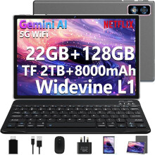 2026 Tablet 10 Inch Android with Gemini AI, 22GB RAM+128GB ROM(TF 2TB), GMS, 8000mAh, Octa Core 2.0GHz, 5G WiFi