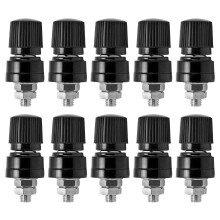 10Pcs Binding Post M6 Thread Brass Nickel Plated Welding Terminal Stud Connector 0?380VBlack