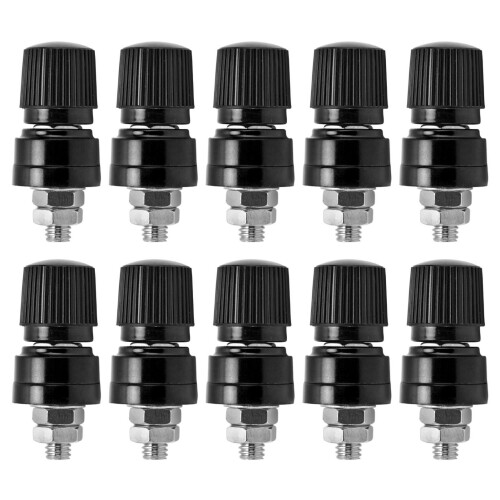 10Pcs Binding Post M6 Thread Brass Nickel Plated Welding Terminal Stud Connector 0?380VBlack