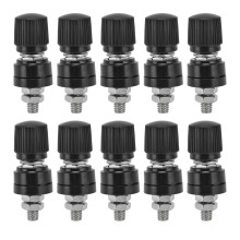 10Pcs Voltage Regulator Terminal Block Inverter Binding Post M6 32mm Screw 333 44mm L 0V?380VBlack