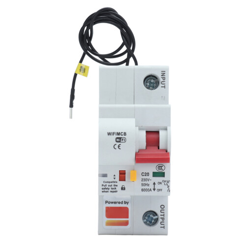 WiFi Smart Circuit Breaker 1P Bluetooth Circuits Breakers Remote Switch Flame Retardant Shell AC