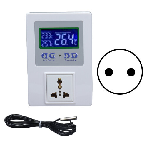Pre Wired Temperature Controller LED Digital Temperatures Regulator with Sensor Thermostat AC110?240VEU Plug