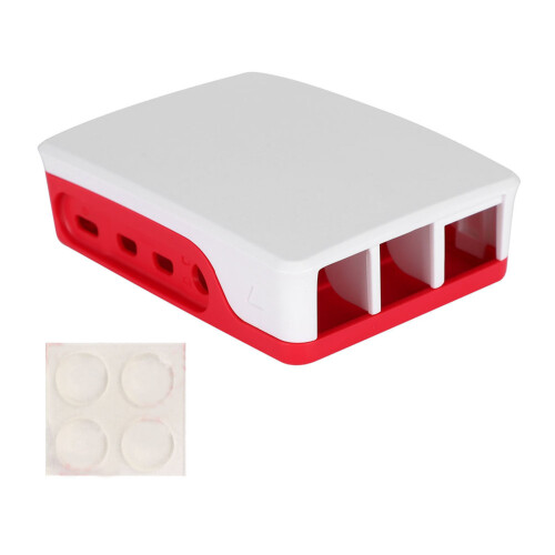 Classical Red and White Protective Case Enclosure Box Fits for Raspberry Pi 4B 1