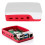 Classical Red and White Protective Case Enclosure Box Fits for Raspberry Pi 4B 3