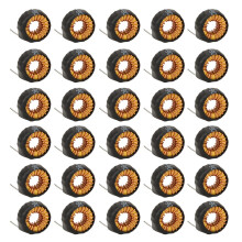 30Pcs Toroid Inductor Wire Horizontal Copper Coil with Casing Pipe for PCB Circuit Board 5026 15UH 6A