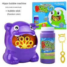(hippopotamus) Bubble Machine Frog Hippopotamus Automatic Bubble Party Gifts Toy For Kids Boys Girls