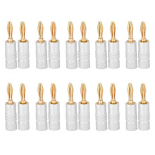 20Pcs Banana Plug Brass Gold Plating Audio Moisture Proof Speaker Connector 4mm for NAKAMICHI