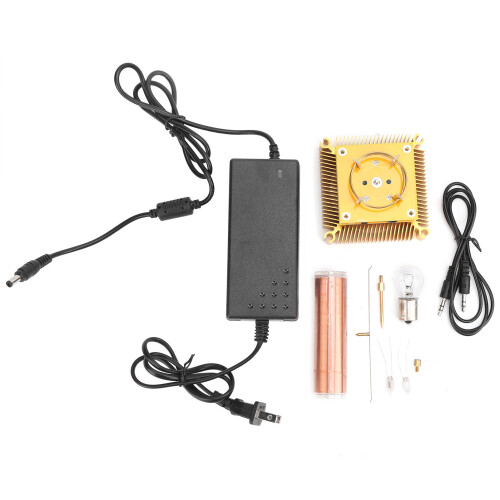 Music Coils Brass Golden Experiment Module with Light CPU Radiator Base 100?240VUS Plug
