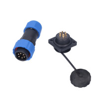 Waterproof Plug Socket Square Aviation Power Connector Butt Terminal Adapter AC 380V SP206 Pin