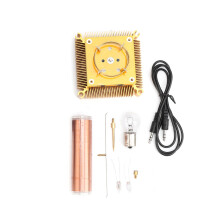 Music Coils Brass Golden Experiment Module with Light CPU Radiator Base 100?240VEU Plug