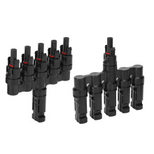 2Pcs Branch Connector 5 to 1 Photovoltaic Cable Connecting Pipe for Solar Energy Panel