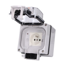 Outdoor Socket IP66 Waterproof Wall Surface Mounted Power Outlet Box French Standard 250V 16A