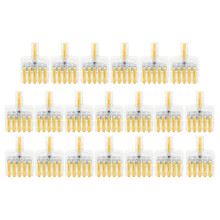 20Pcs Wire Quick Connector SPL Terminal Block TType Copper Conductor Line Splitter 5 into 1(Yellow )