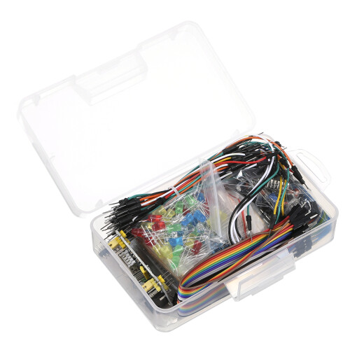 Electronic Fun Kit Bundle with Breadboard Cable Resistor Capacitor Leds Potentiometer Replacement for Arduino Respberry Pi 1