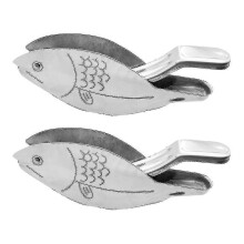 2pcs Fish Shape Cute Manual Juicer Lemon Squeezer Home Stainless Steel Handheld - PP