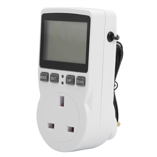 Digital Thermostat Socket Temperature Control with Timer Switch Sensor Probe Heating Cooling Mode  AC 2