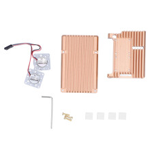 Gold Color Protective Case Good Heat Dissipation Aluminum Alloy Anti Corrosion Shell for Raspberry Pi 4