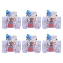6pcs DZ47?63 2P 6?63A Transparent MCB Mini Circuit Breaker Air Switch Circuit Protection