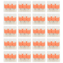 20Pcs Wiring Connector Building Lighting ScrewFree Quick Terminal Industrial Supplies PCT663(Orange )