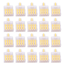 20Pcs Wire Quick Connector TType 1 in 4 out Copper Terminal Block for Electrical Control(Yellow )