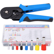 1250Pcs Termianl Assortment Insulated Wire End Ferrule with Pliers Electrical Crimp Tool KitBlue and Black Handle
