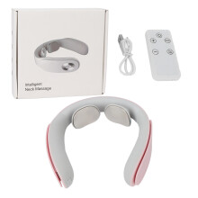 Elektrisches Nackenmassagegerät, kabellos, USB aufladbar, mit Wärmefunktion, Vibrationsfunktion, Entspannungsmassage, rosa
