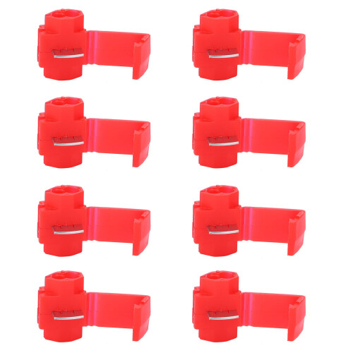 210Pcs Lock Wire Connectors Quick Splice Electrical Cable Snap Crimp Terminal BlocksRed