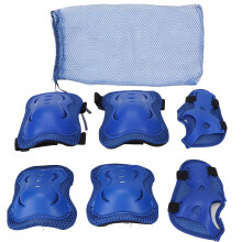 Kids Protective Gear Set Stylish Breathable Knee Pad Elbow Pad Hand Guard for Cycling Roller SkatingBlue