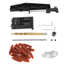 1 set zwarte aluminiumlegering pocket hole jigs voor schuine gaten