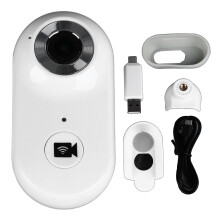 Micro Mini Camera Wireless WiFi HD Video Recorder Thumb Camera for Sports Motorcycle Riding Pet White