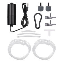 Aquarium USB Air Pump Small Oxygen Pump with 2 Air Stone Tubing Hanging Buckle for Fish Tank Outdoor Fishing