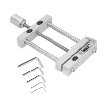 Flacher Mini Schraubstock, Metall Tischbohrmaschinen Schraubstock mit Sechskantschlüssel für die Holzbearbeitung