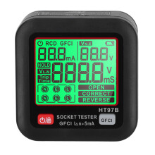 Stopcontacttester met hoge nauwkeurigheid, digitaal LCD-display, elektrische aardlekschakelaartester.45-65 Hz