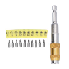 Bitverlengstuk met magnetische 1/4 inch zeskantschacht, flexibele schroevendraaierhouder, accessoirekit