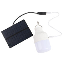 Solarbetriebene LED  Lampe 40W 5000K 1500lm Tragbare LED  Lampe mit 3W 5V Solarpanel für Camping und Angeln